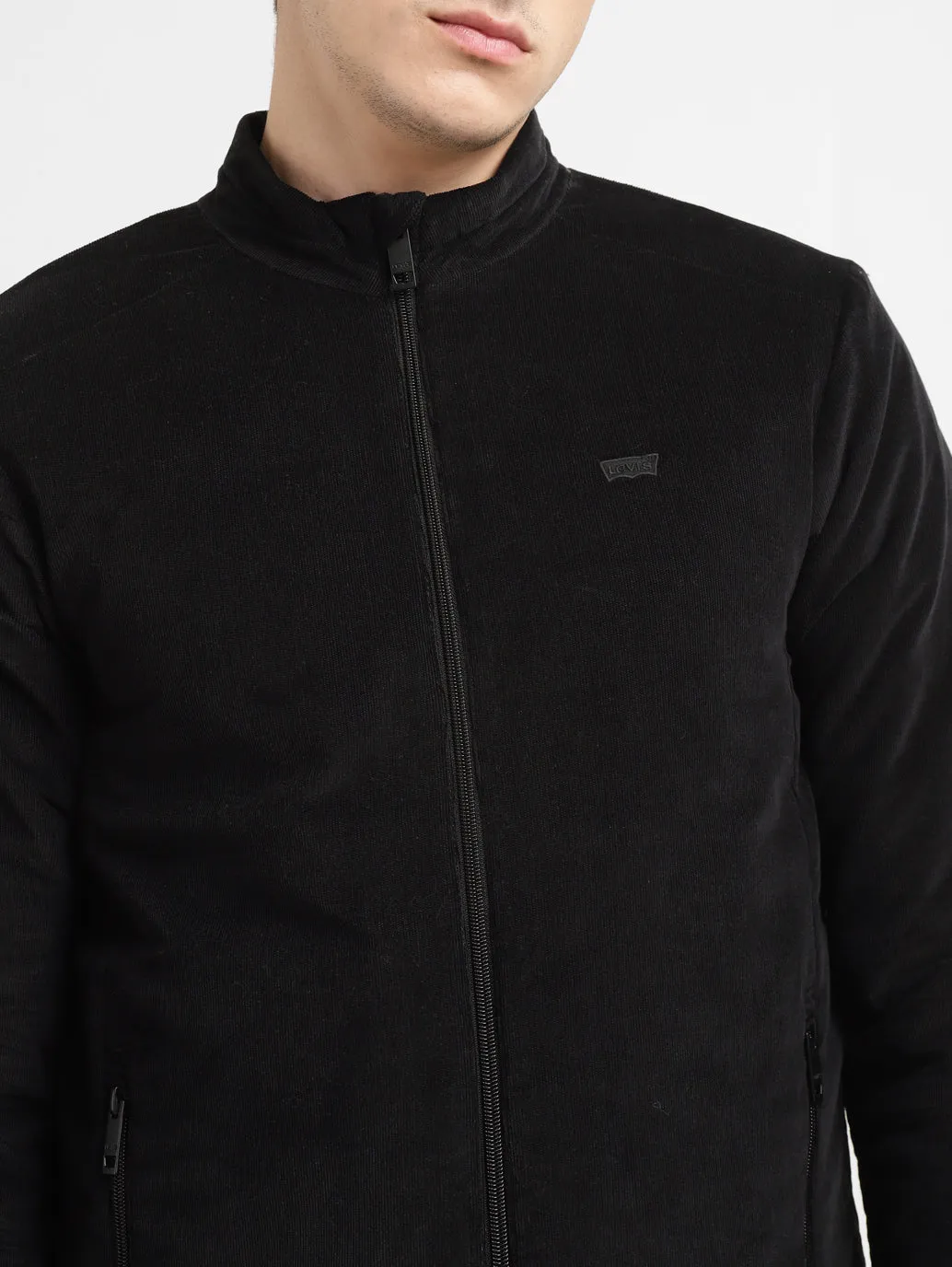 Men's Black Regular Collar  Jacket