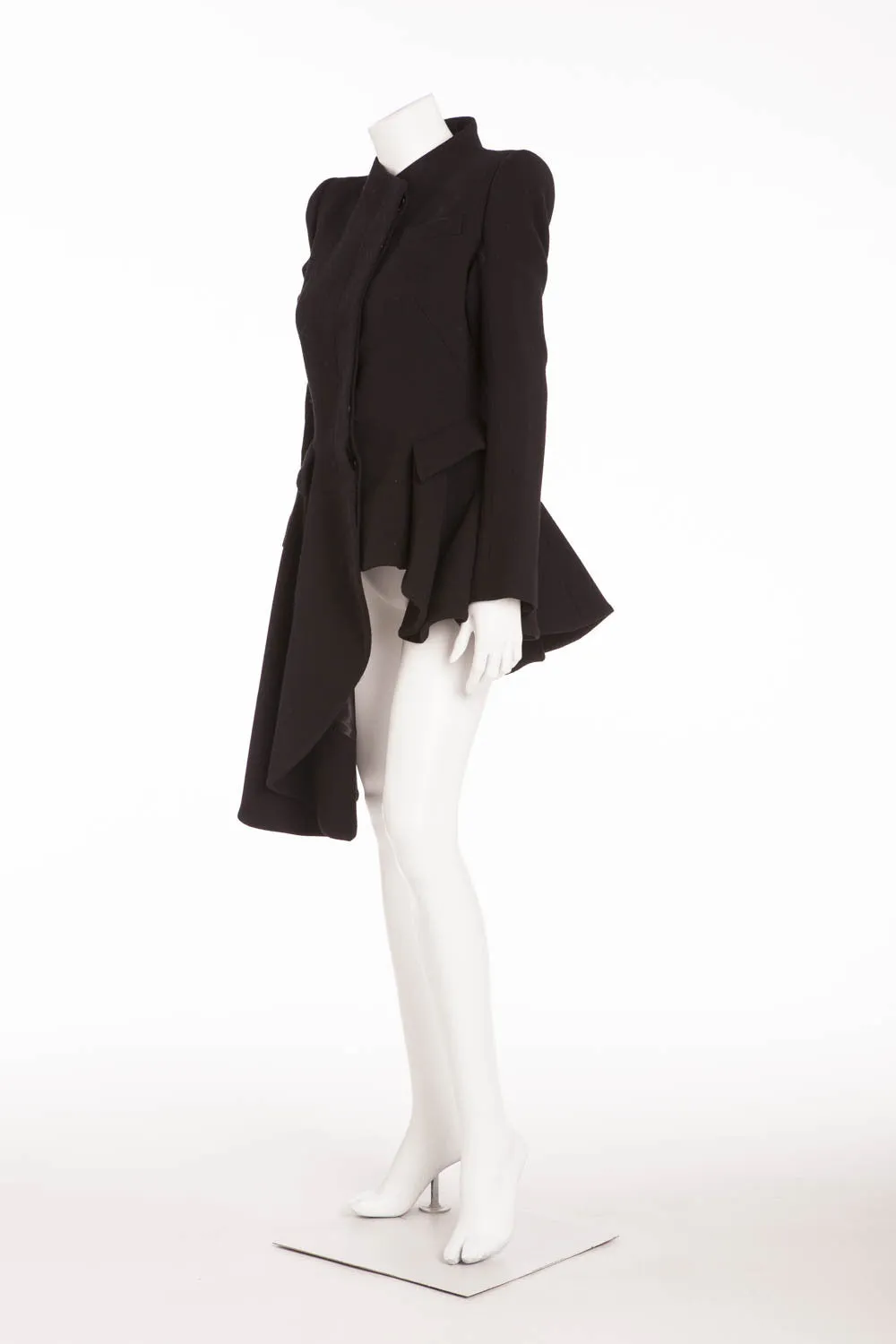 Original Alexander McQueen - Asymmetrical Black Long Sleeve Coat - IT 40