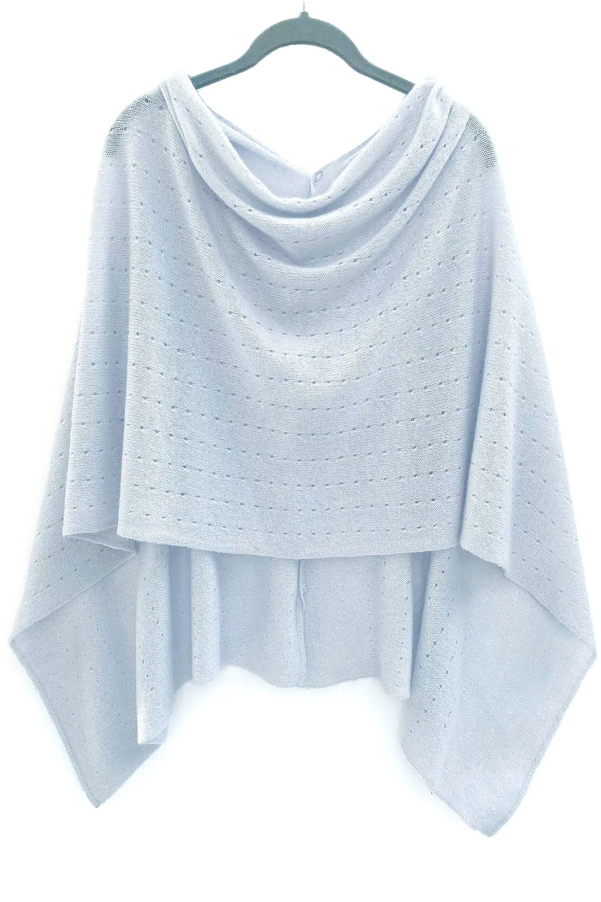 Pale blue cashmere poncho Multiway