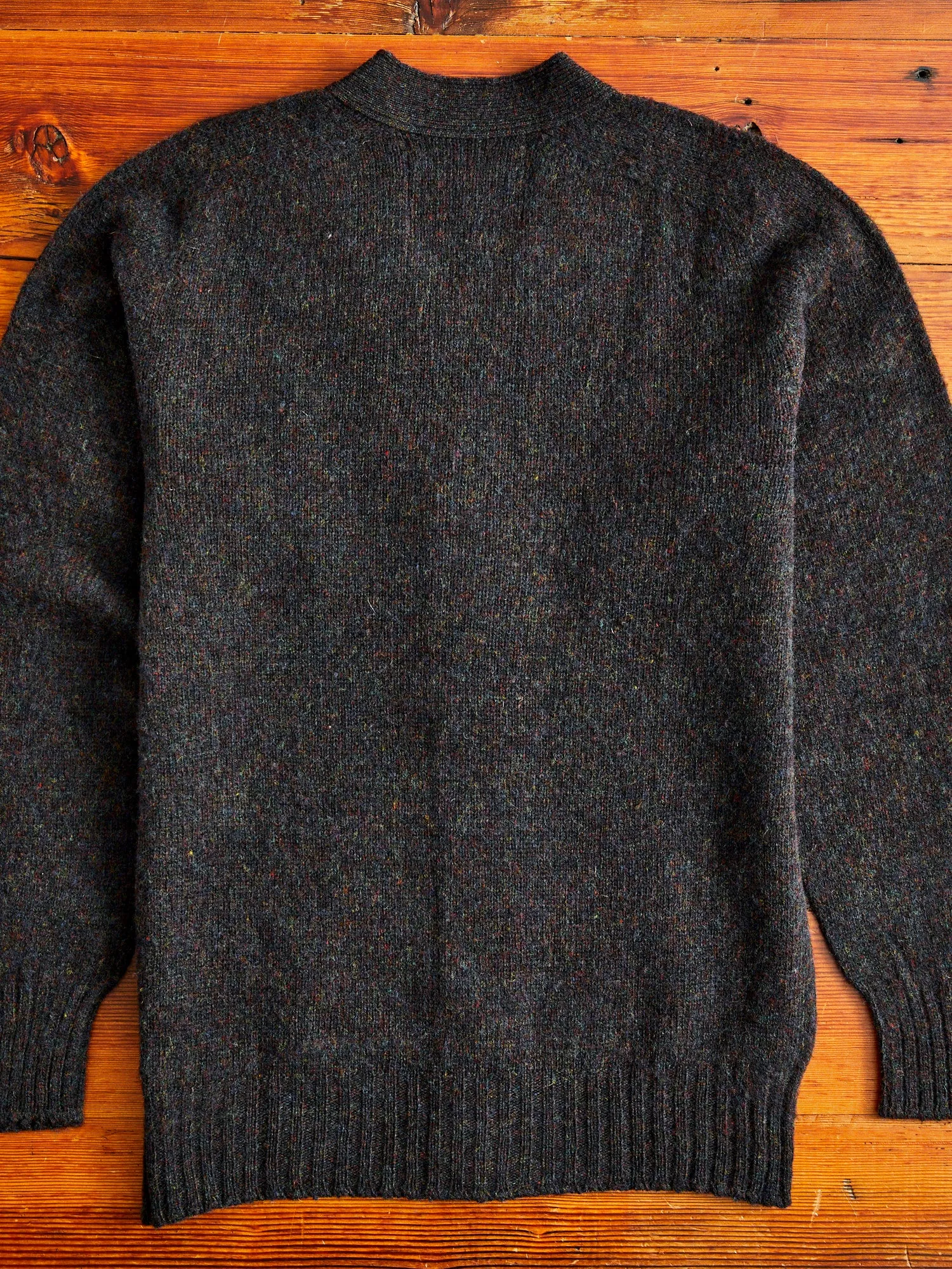 "Shaggy Bear" Wool Cardigan in Wolf