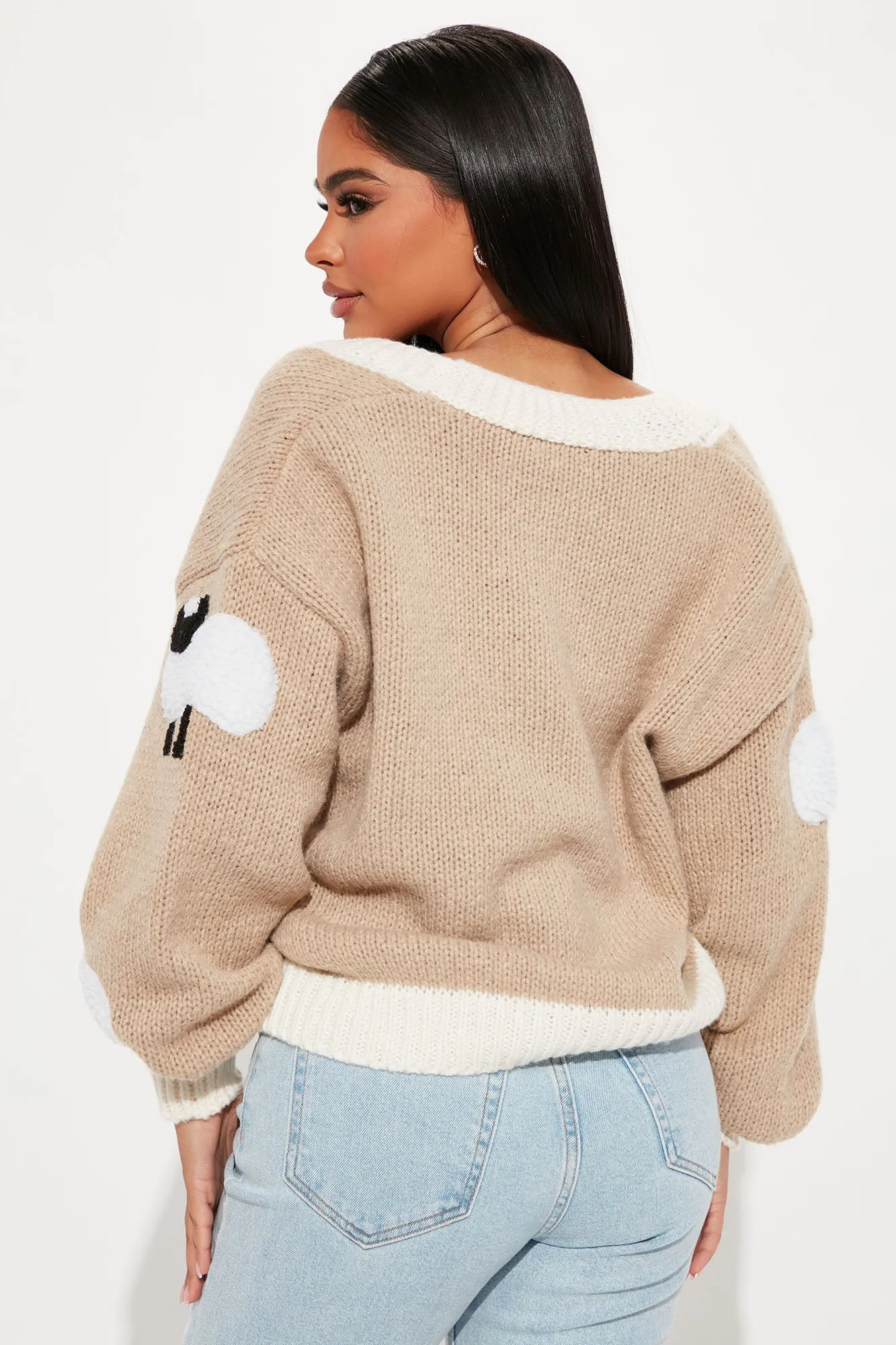 Sheep Thrills Chunky Knit Cardigan - Taupe