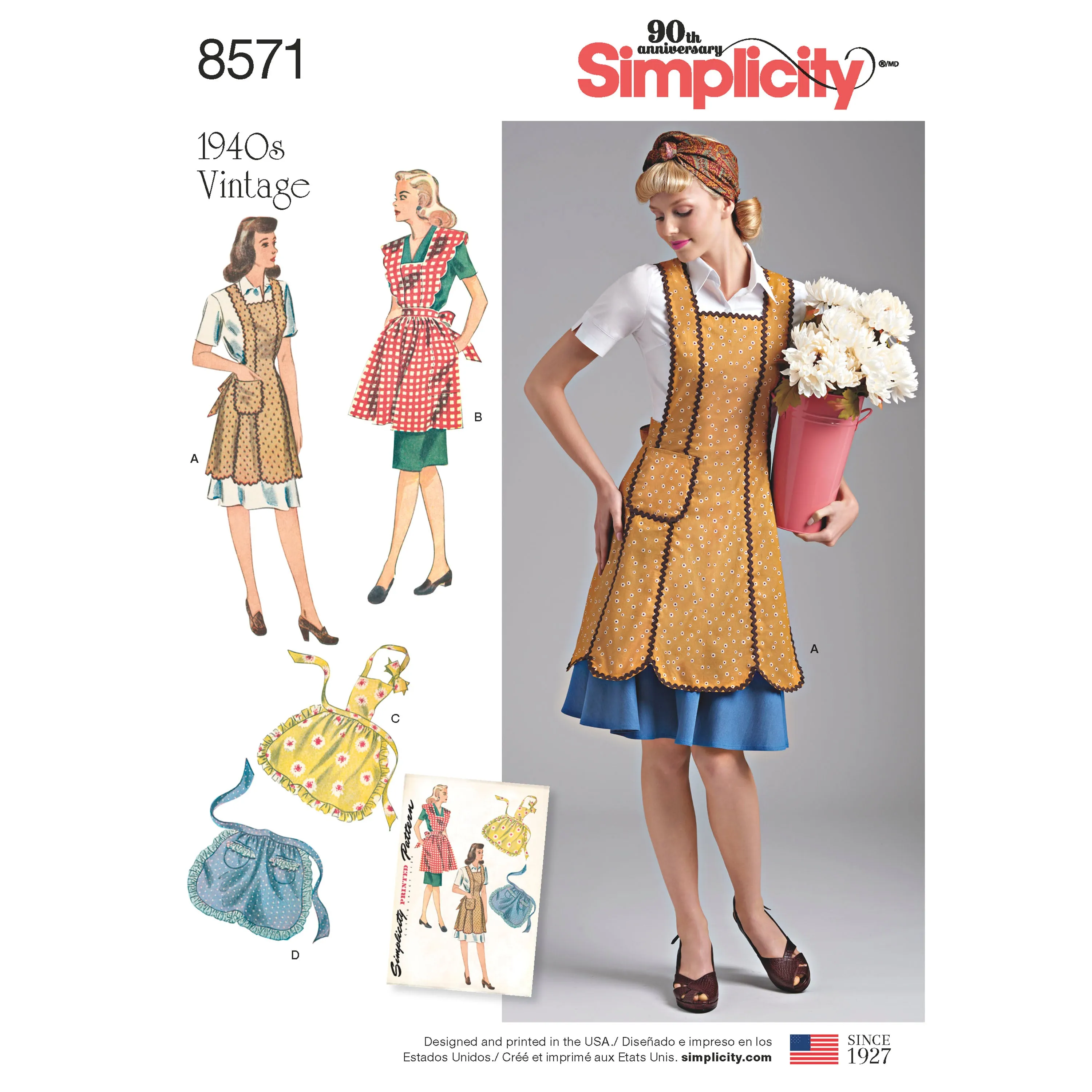 Simplicity Pattern 8571 Misses' Vintage Aprons