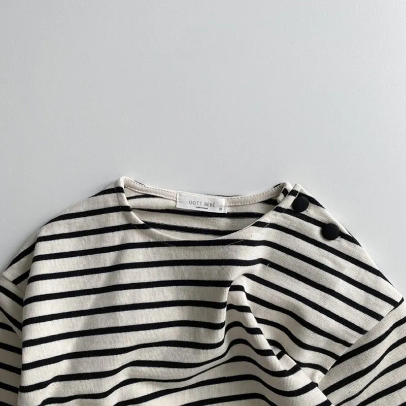 Striped Cotton Long Sleeve Top