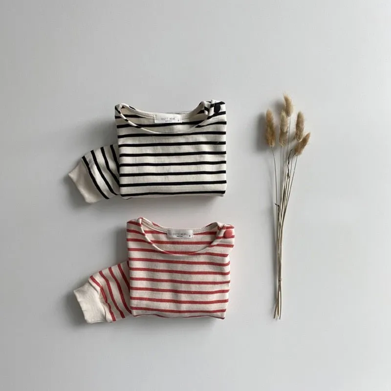 Striped Cotton Long Sleeve Top