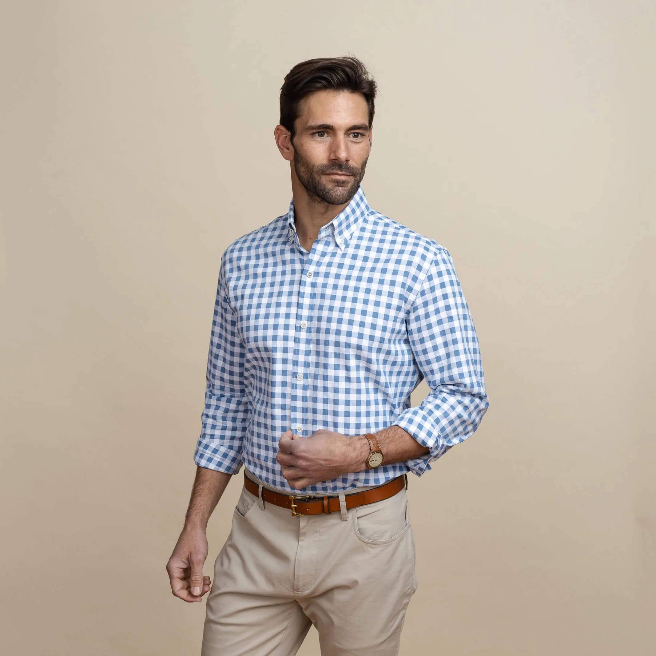 The Blue Coleman Cotton Linen Gingham Custom Shirt