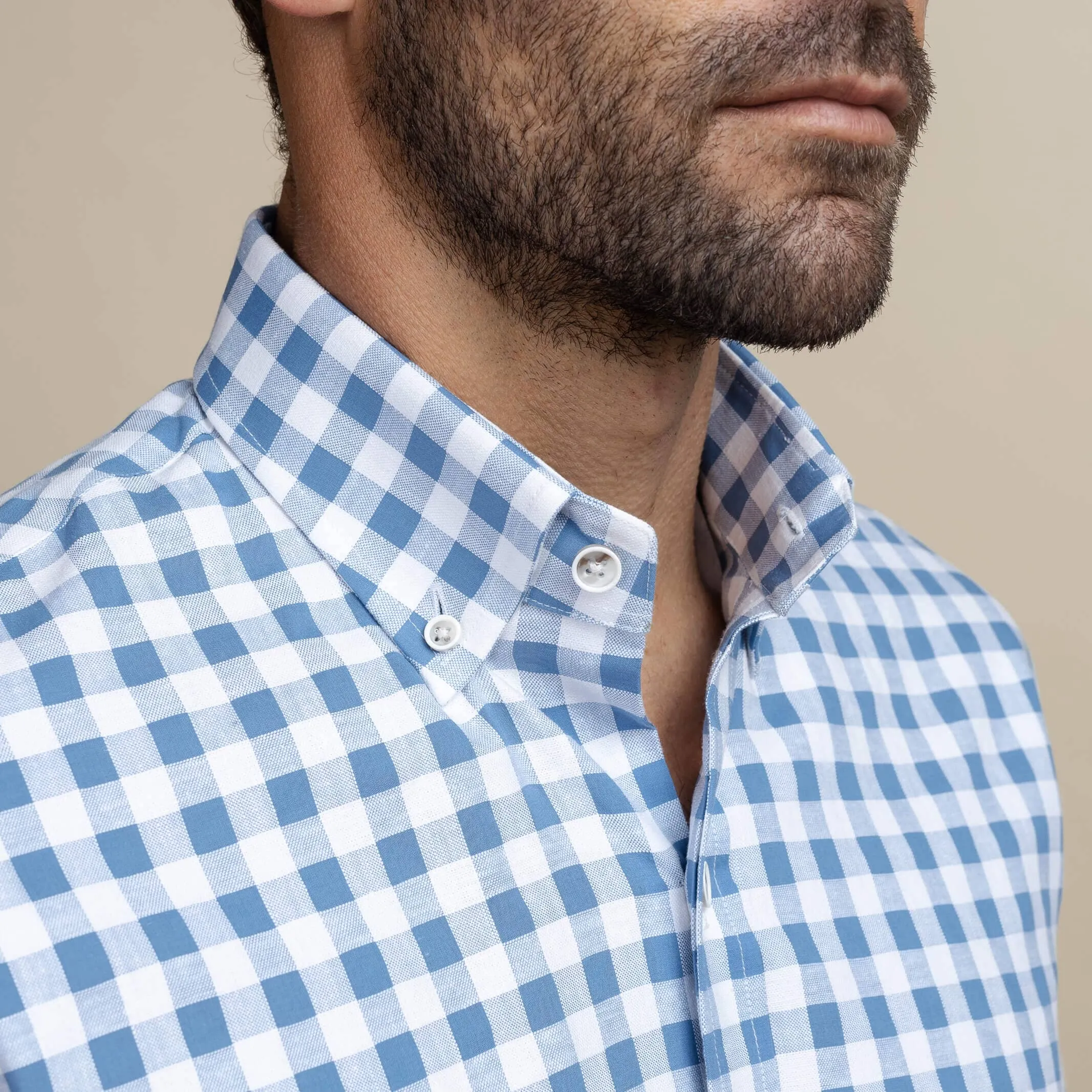 The Blue Coleman Cotton Linen Gingham Custom Shirt