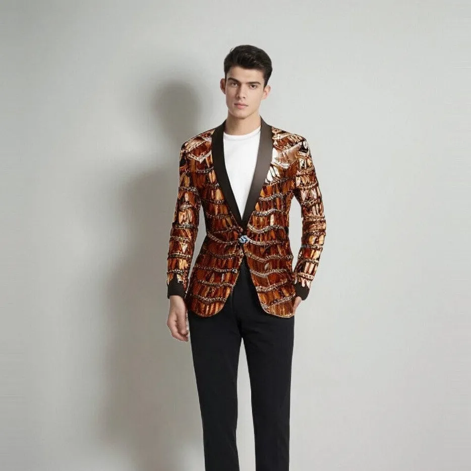 The Marceau Slim Fit Blazer Suit Jacket - Gold