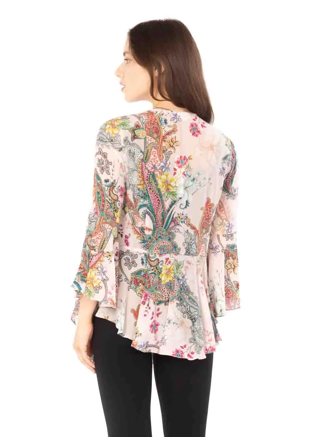 Tianello "Phelan" Print Washable Silk "Kai" Kimono