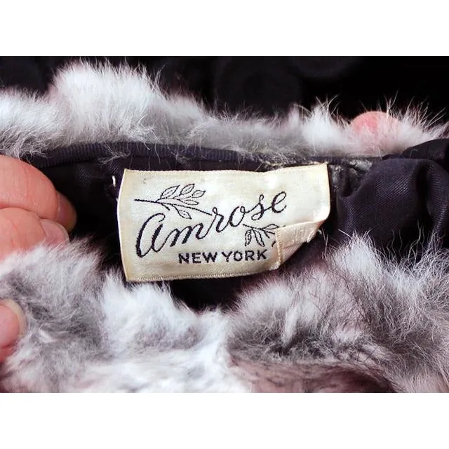 Vintage Chinchilla Fur Hat, Scarf & Muff Set 1950s Amrose