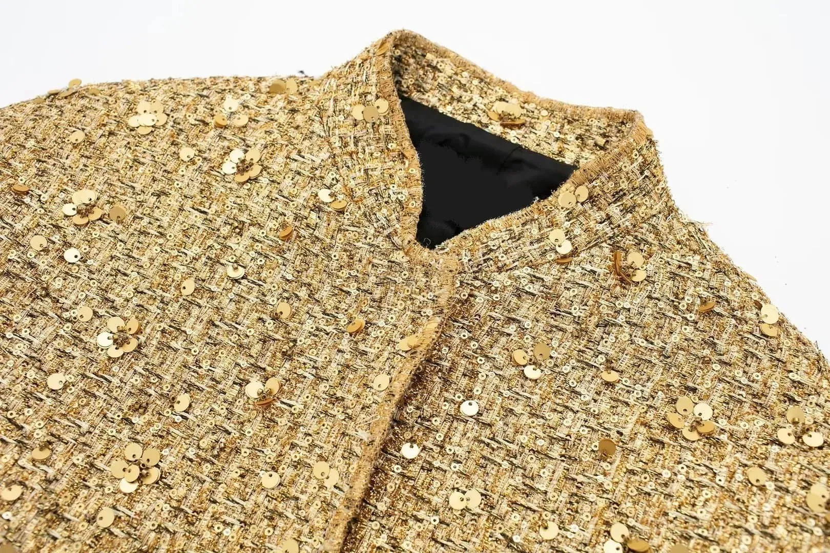 Vintage Sequin Coat - Sparkling Sequin Embellished Jacket for Women | Elegant Streetwear Style