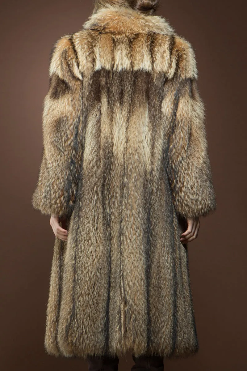 Vintage Tanuki Mid-Length Fur Coat