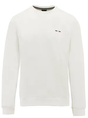 White Long Sleeve Logo Crew