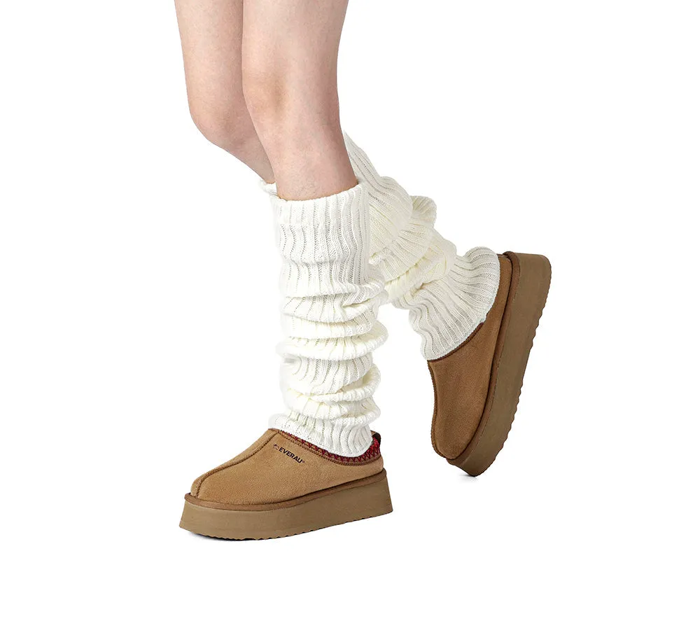 Women Stretchy Ribbed Knit Thick Leg Warmers