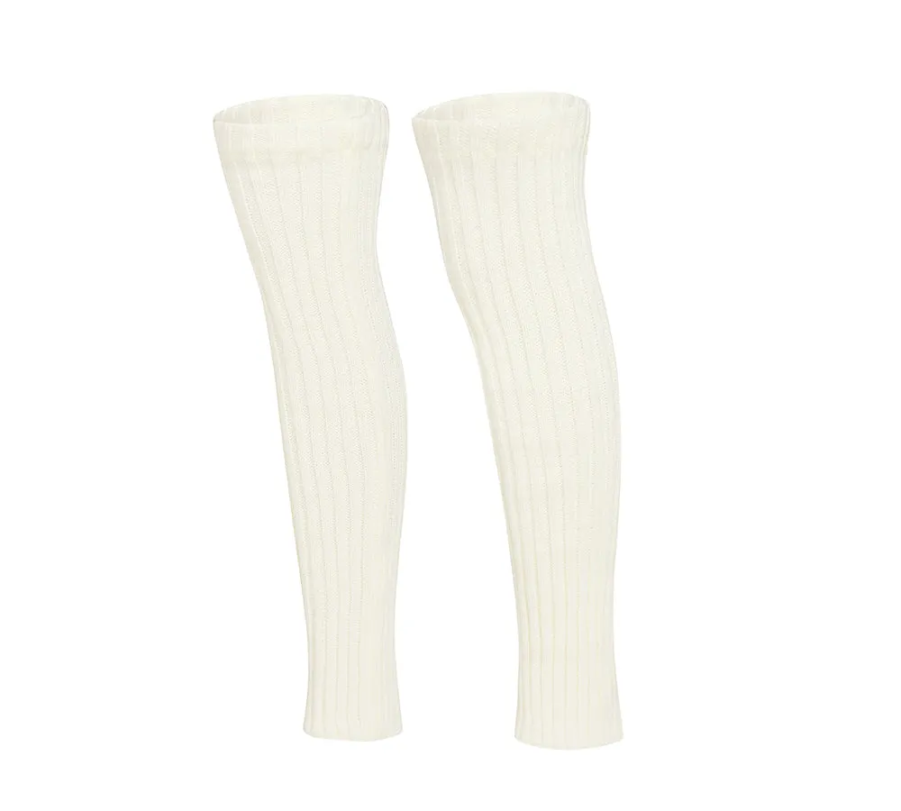 Women Stretchy Ribbed Knit Thick Leg Warmers