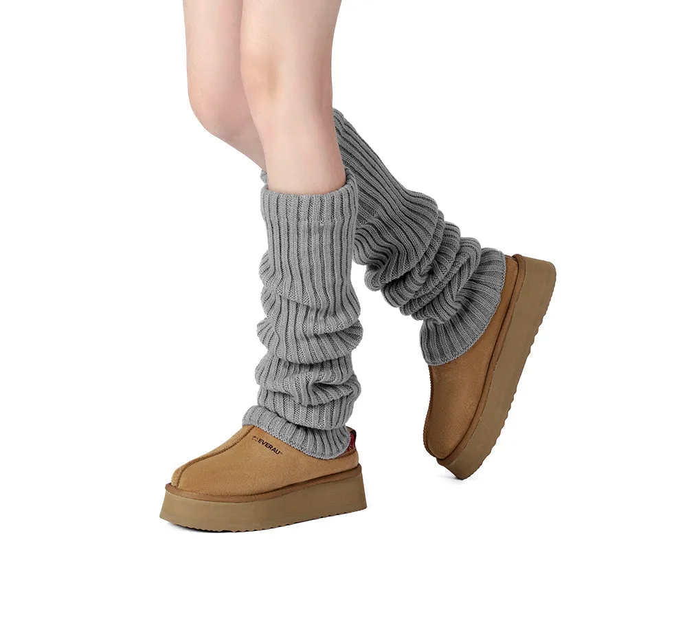 Women Stretchy Ribbed Knit Thick Leg Warmers