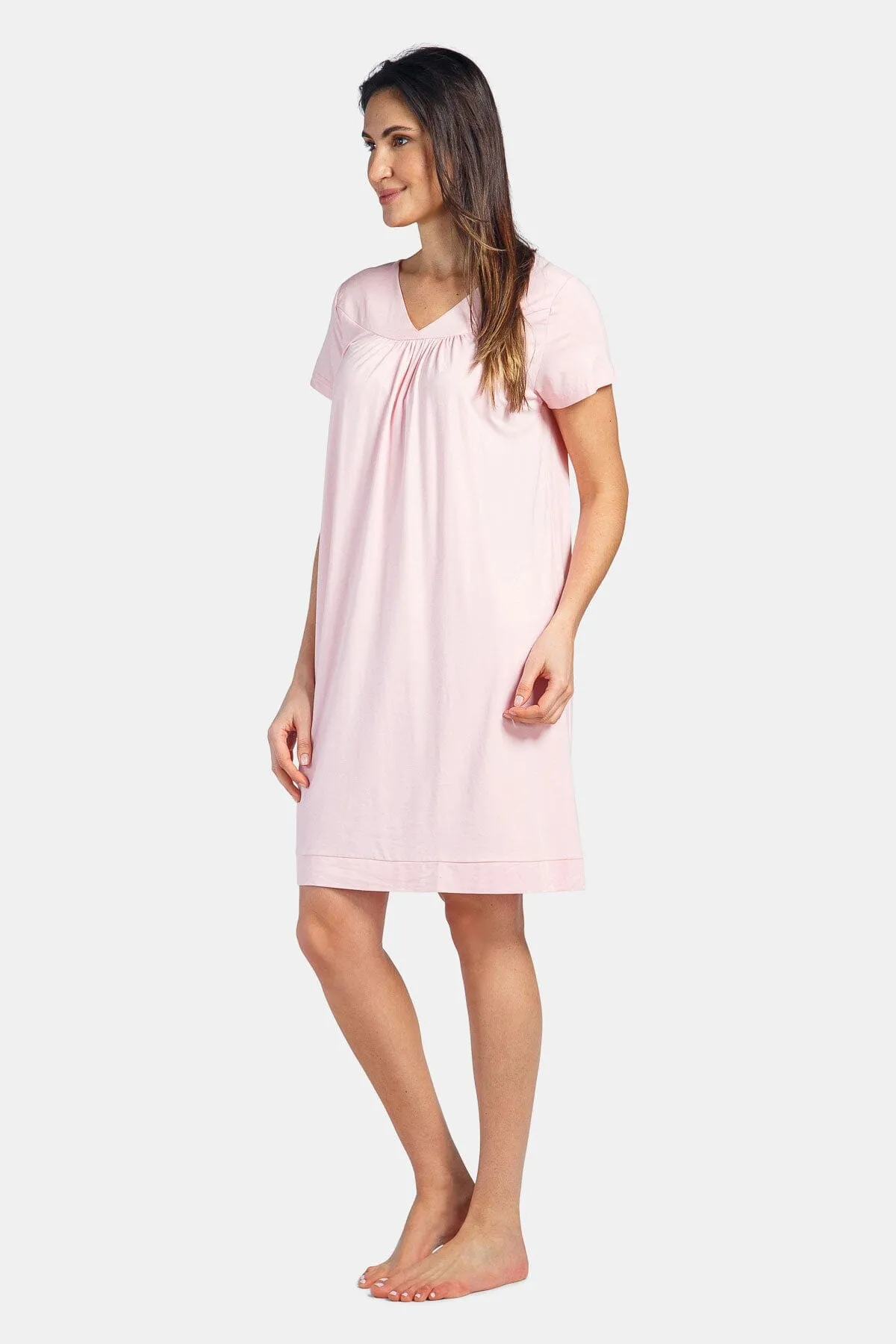 Women's Short Sleeve Jersey Nightgown - Relaxed Fit