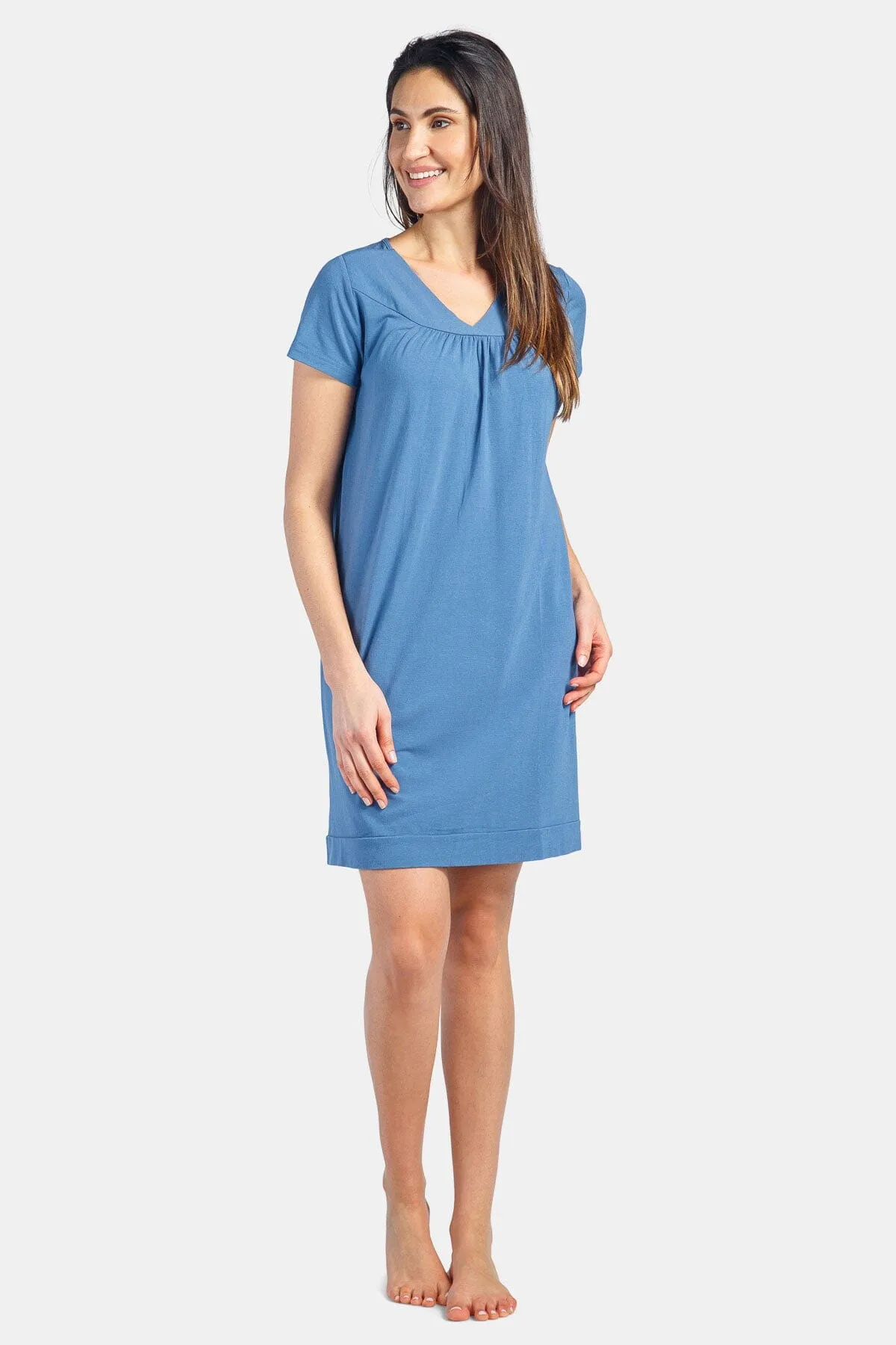 Women's Short Sleeve Jersey Nightgown - Relaxed Fit