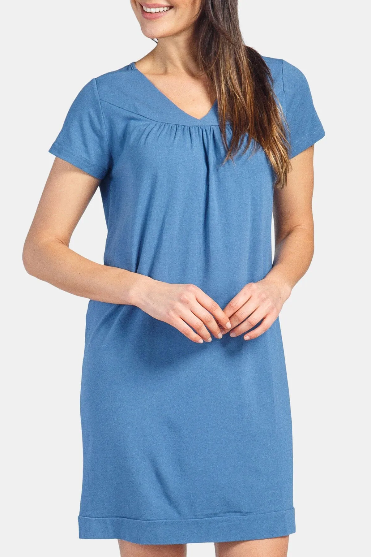 Women's Short Sleeve Jersey Nightgown - Relaxed Fit