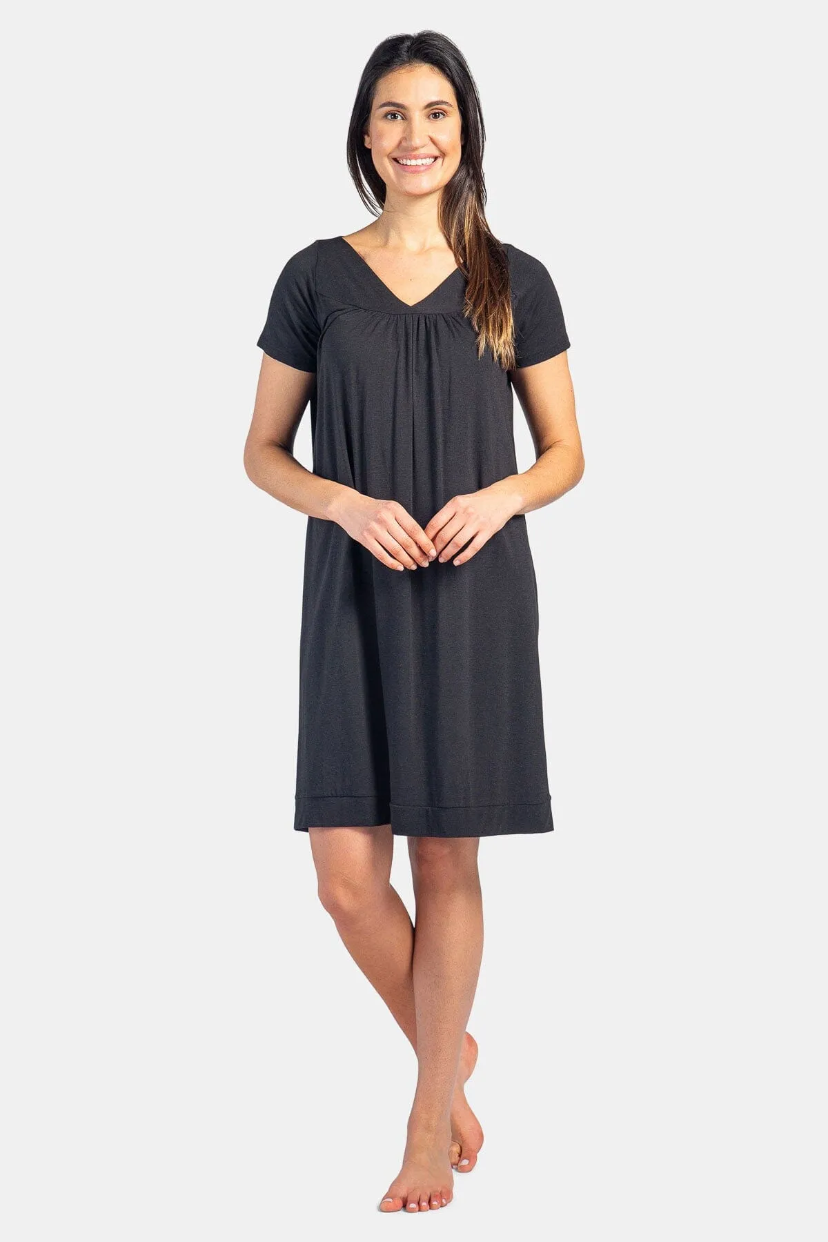 Women's Short Sleeve Jersey Nightgown - Relaxed Fit