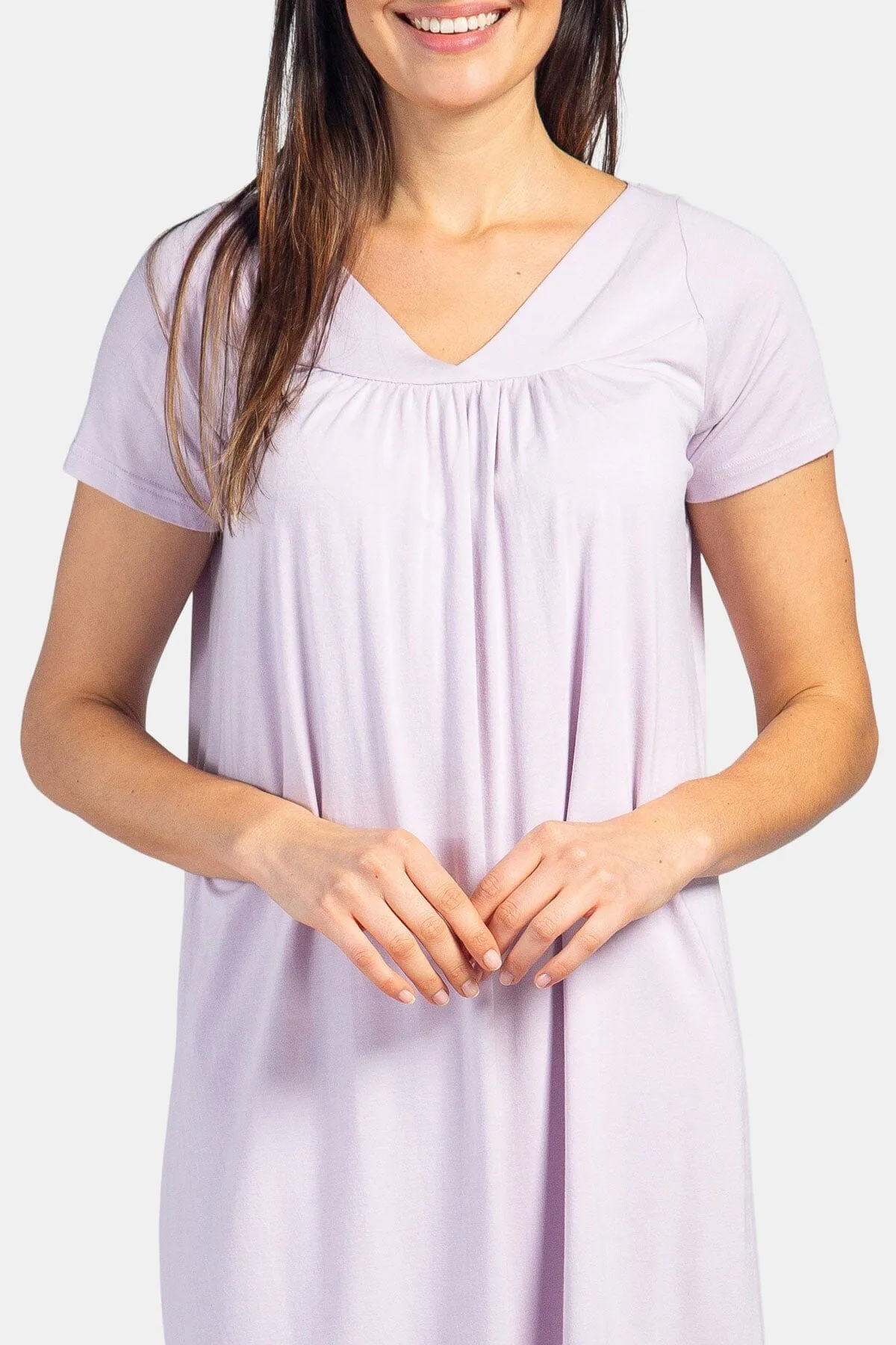 Women's Short Sleeve Jersey Nightgown - Relaxed Fit