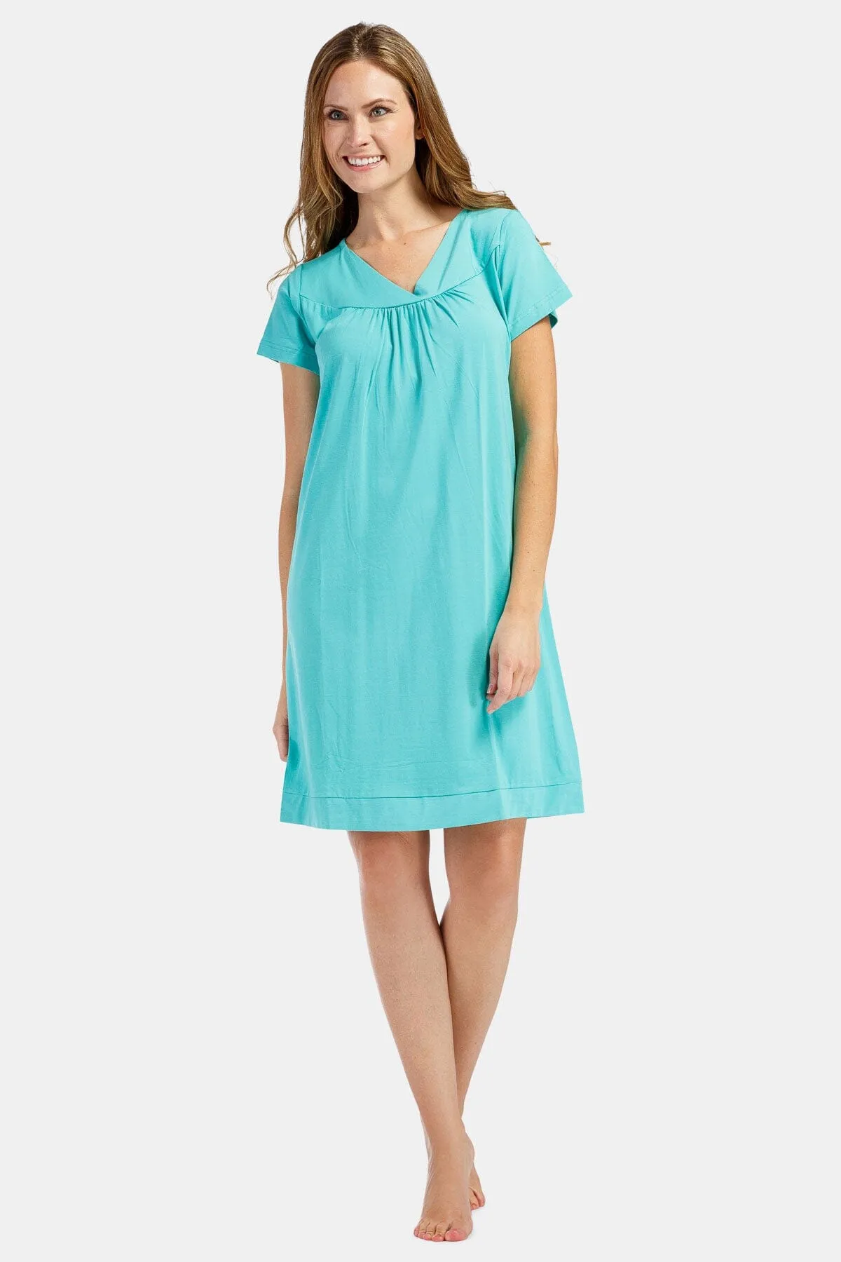 Women's Short Sleeve Jersey Nightgown - Relaxed Fit