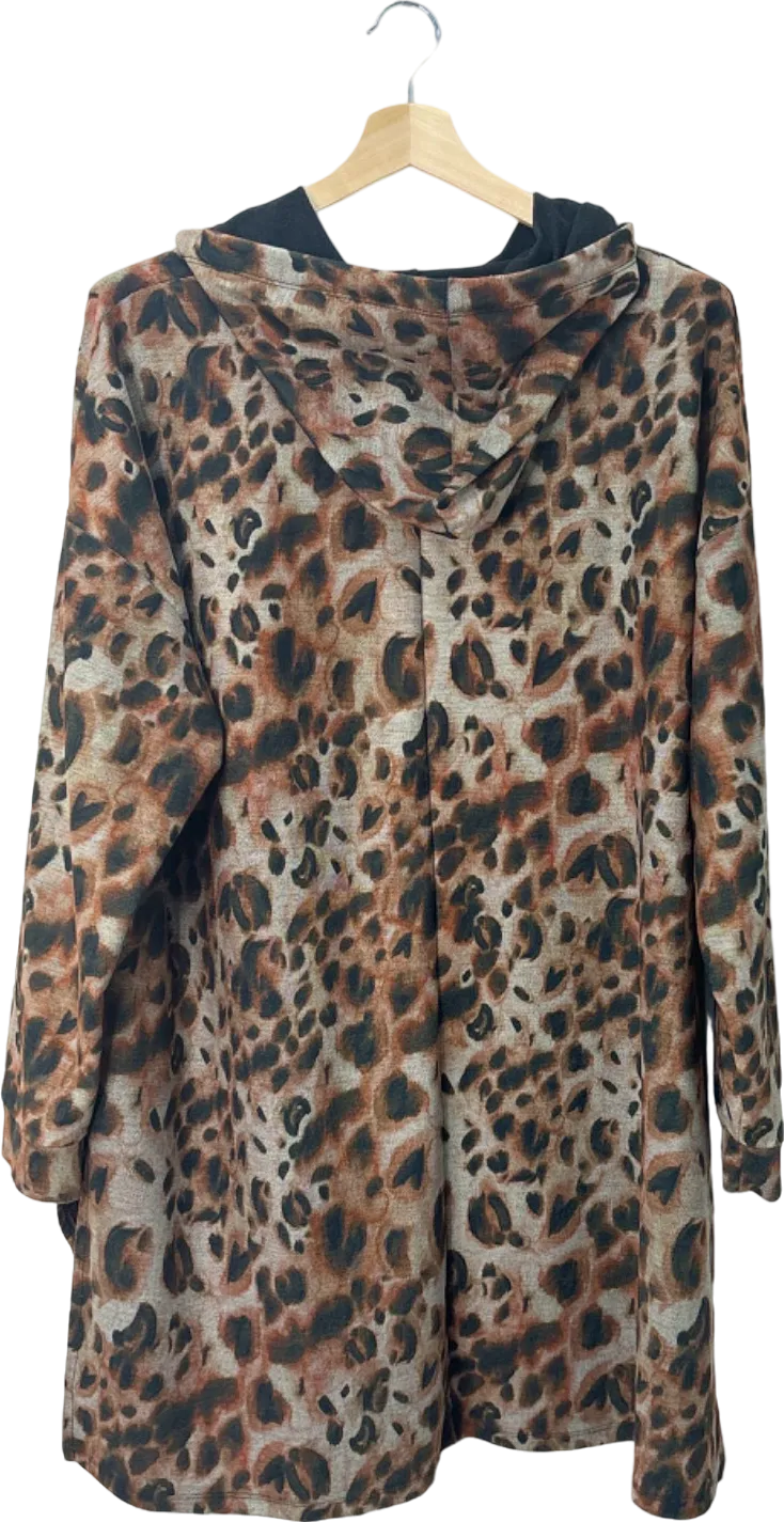 Yours Multi Leopard Print Hooded Top UK 22-24